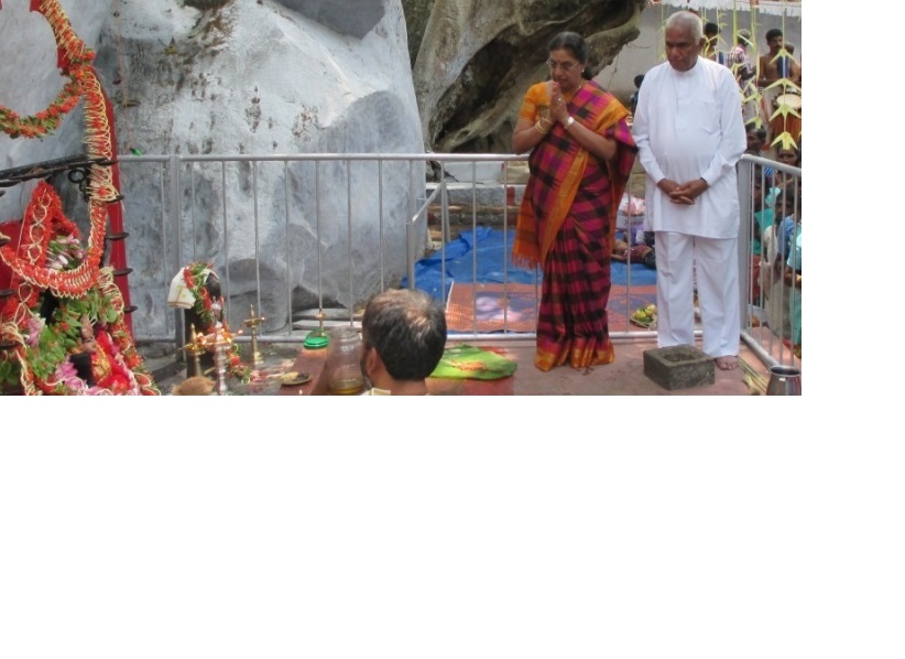 Founder & Chairman Mr.V.N.A.S.Chandran offering prayers at Bagavathiamman Temple Festival, Sussex Estate, Nilgiri Wayanad.
